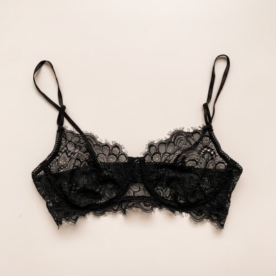 Set đồ lót gọng ren mi đen