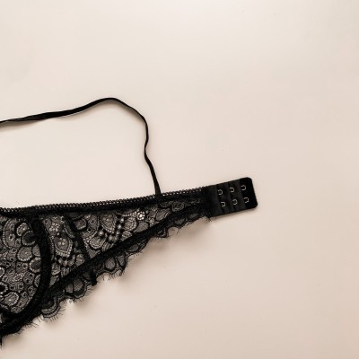 Set đồ lót gọng ren mi đen