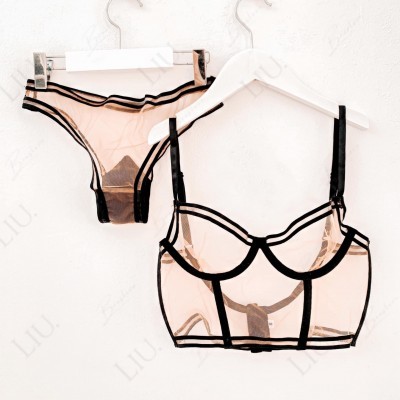 Set đồ lót nude trong suốt
