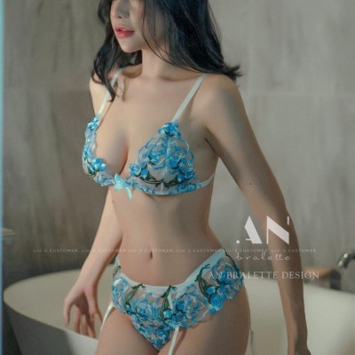 Set bralette xanh 3 chi tiết