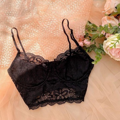 Áo corset ren đen basic