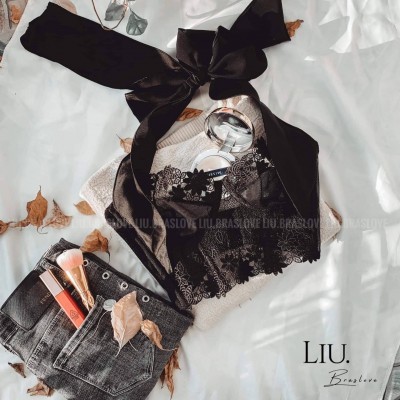 Áo corset quai lụa màu đen