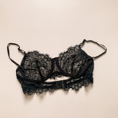 Set đồ lót gọng ren mi đen
