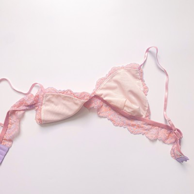 Set bralette hồng tím ánh cam