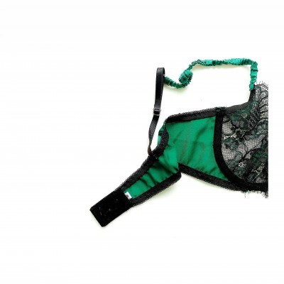 Set đồ lót xanh mix lụa ren công