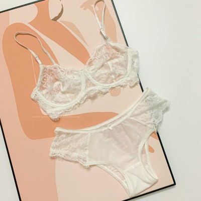 Set đồ lót gọng ren mi trắng Anee