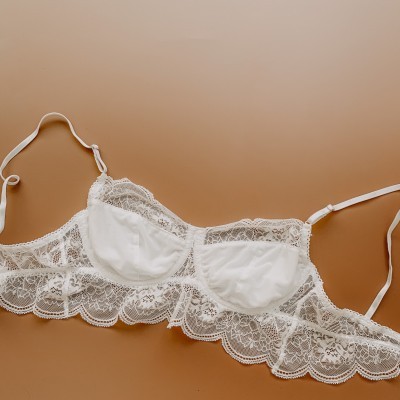 Set áo gọng trắng ren pha lưới - Lamiwhite