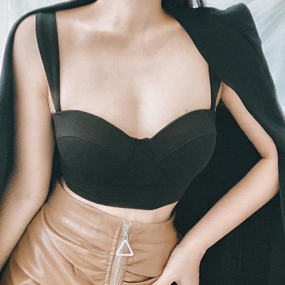Corset thun đen quai bản to