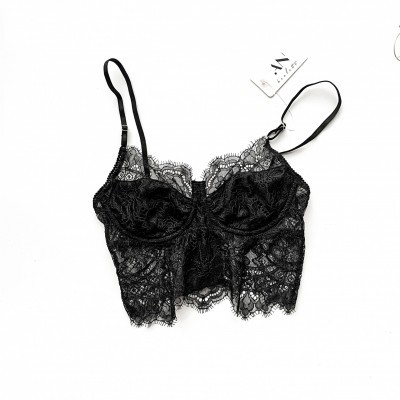 Áp corset ren mi màu đen - Miblack