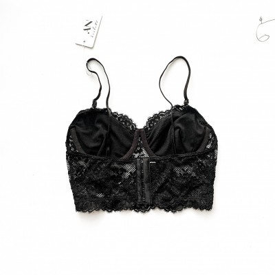 Áo corset ren đen quả chéo
